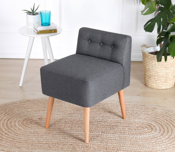 Atelier Del Sofa Puf 9104 Bohemio Gris de Algodón para Salón y Hogar con Esponja Ortopédica